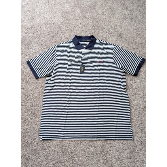 Polo Ralph Lauren Other - Polo Ralph Lauren Striped Polo Shirt Navy White Short Sleeve Men 3XLT NWT Preppy